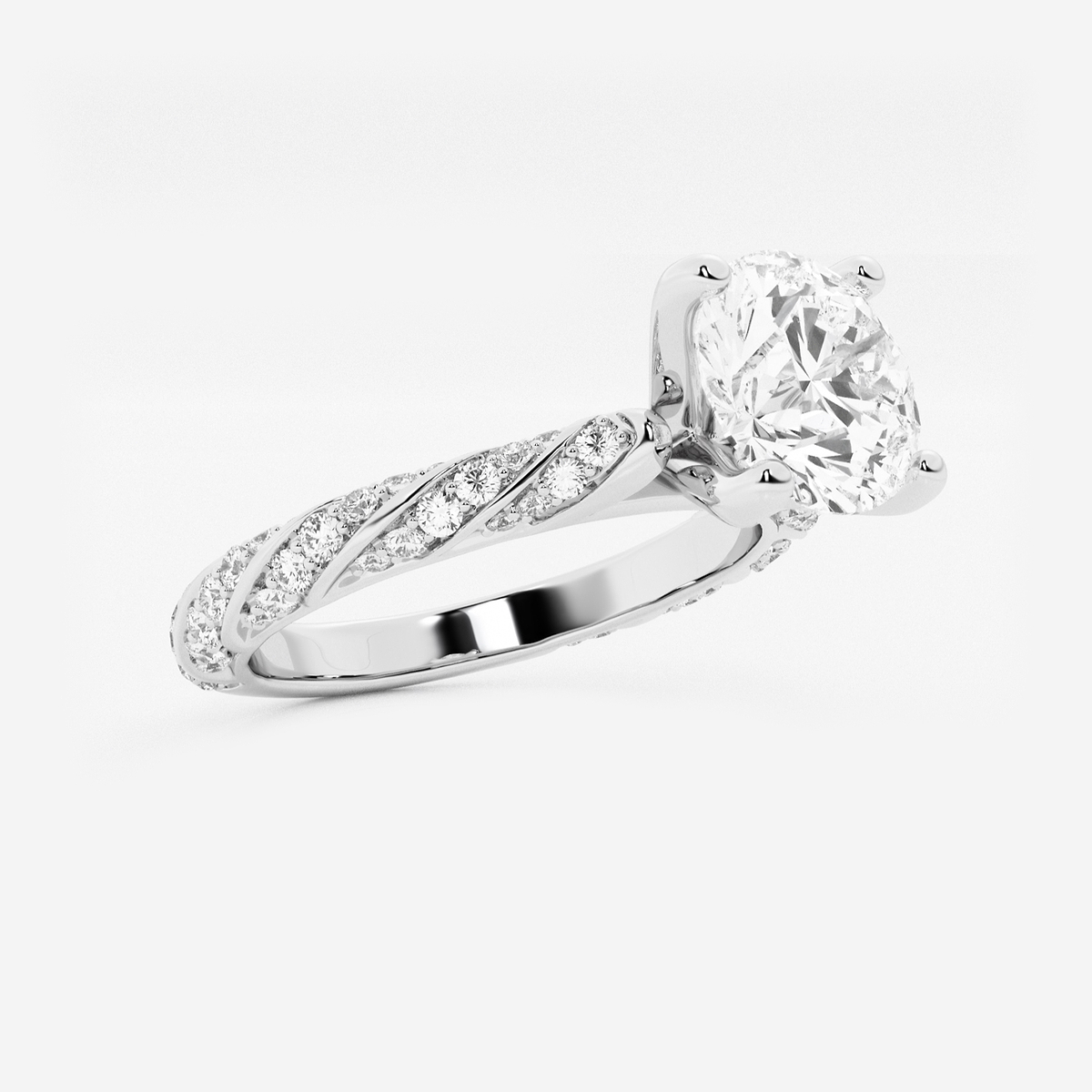Additional Image 1 for  2 ctw Round Lab Grown Diamond Ribbon Engagement Ring